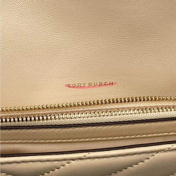 Tory Burch Kira Chevron Leather Wallet-On-Chain Bag - Picture 15 of 16